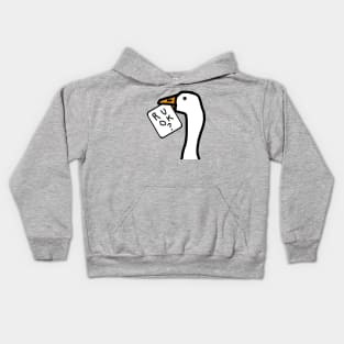 Portrait of a Goose with Stolen R U OK Sign Kids Hoodie